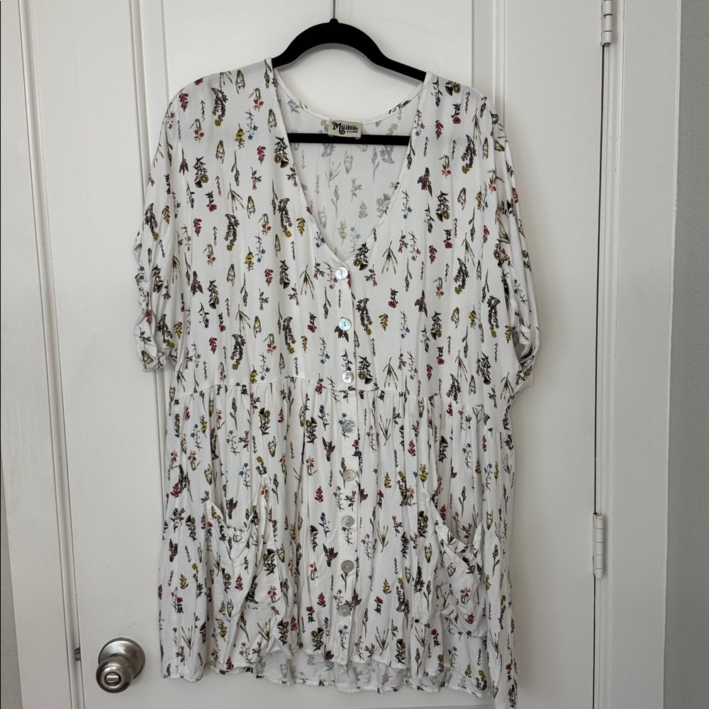 Floral Button-Down Mini Dress